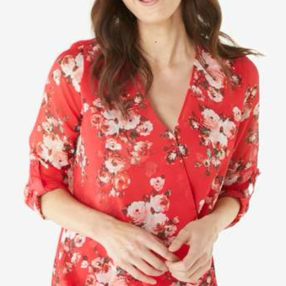 KUT FROM THE KLOTH Sydni Surplice floral women’s Blouse Small new with tags